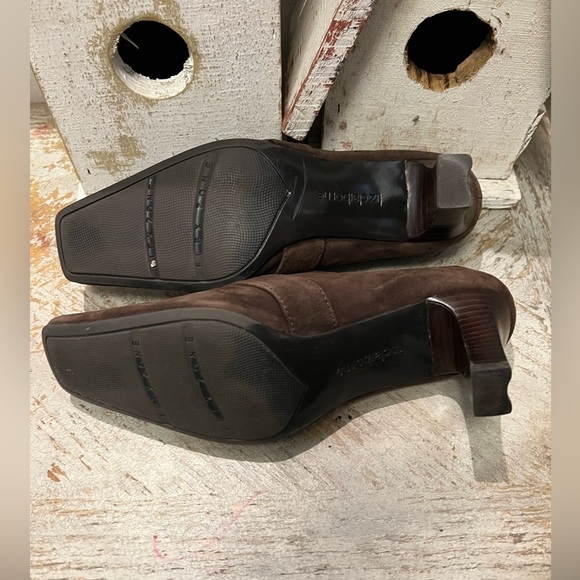 Liz Claiborne Maribel Womens 7 Brown Suede Leather Slip On Heel with Buckle - Picture 10 of 10
